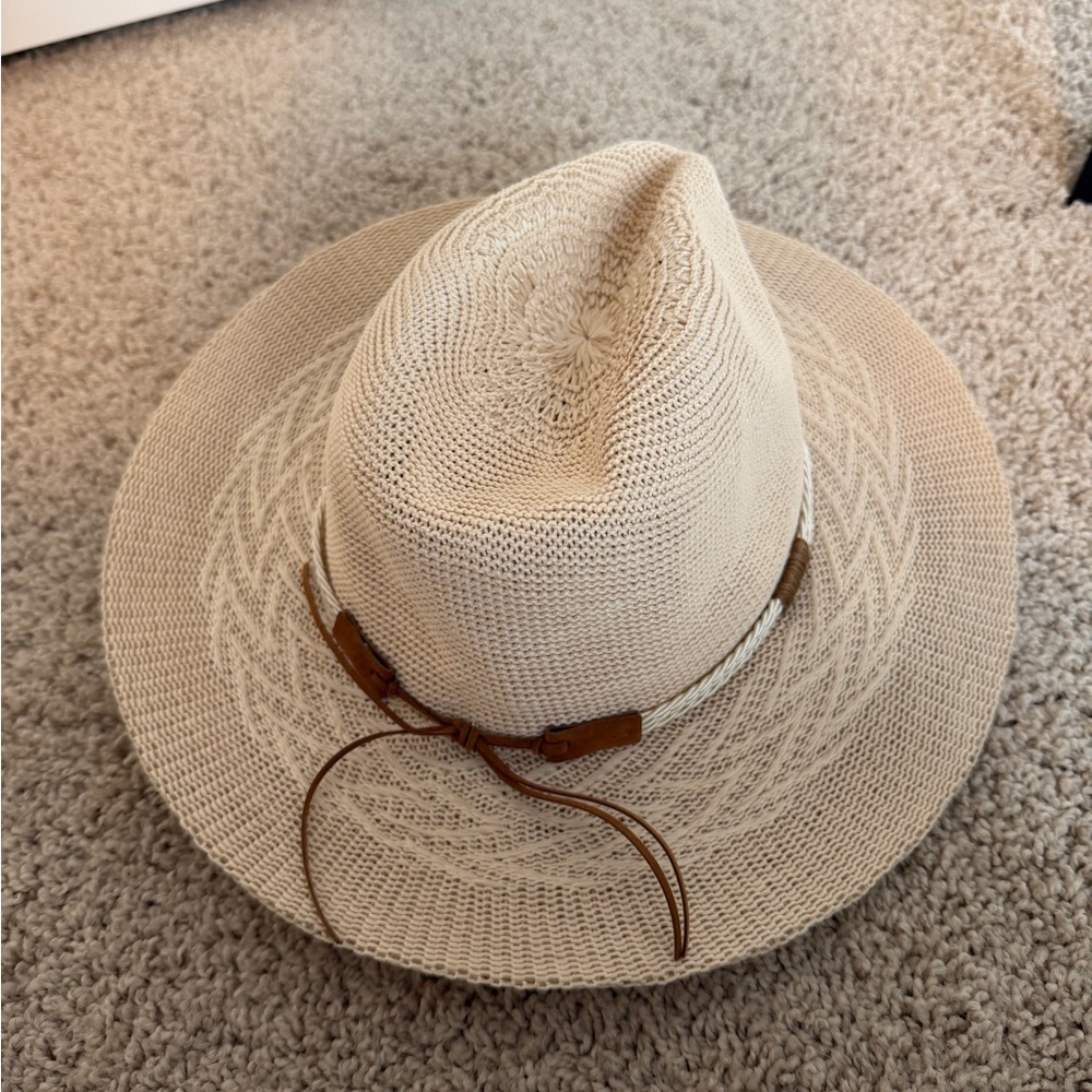 Beige Woven Women's Hat